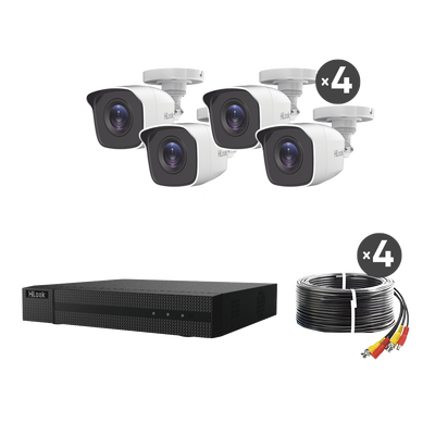 KIT TurboHD 1080p / DVR 4 canales / 4 Cámaras Bala de Metal