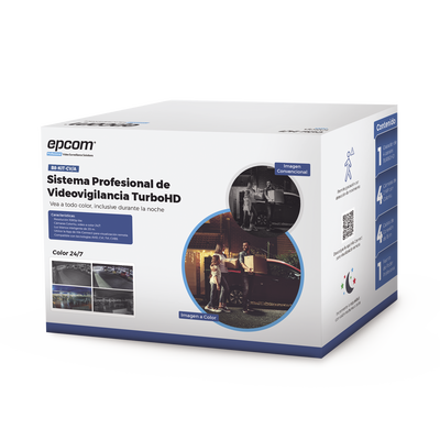 Kit TurboHD 1080p / DVR 4 Canales / 4 Cámaras Bala Color 24/7 con Micrófono Integrado
