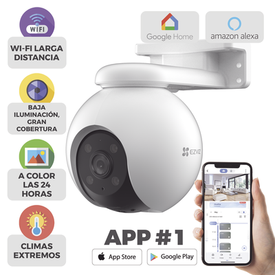 PT WiFi / (3K) 5MP / Visión 360° / Detección humana / Detección de Vehiculo / Sirena