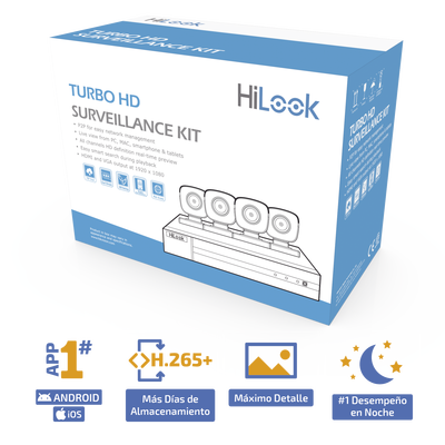 KIT TurboHD 1080p / DVR 4 canales / 4 Cámaras Bala de Metal
