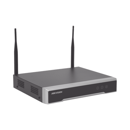 NVR 4 Megapíxel / 4 canales IP / 1 Bahía de Disco Duro / 2 Antenas Wi-Fi / Salida de Vídeo Full HD