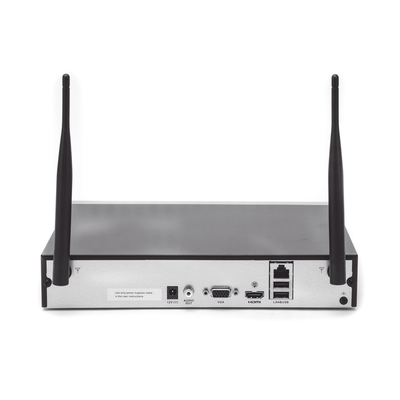 NVR 4 Megapíxel / 4 canales IP / 1 Bahía de Disco Duro / 2 Antenas Wi-Fi / Salida de Vídeo Full HD