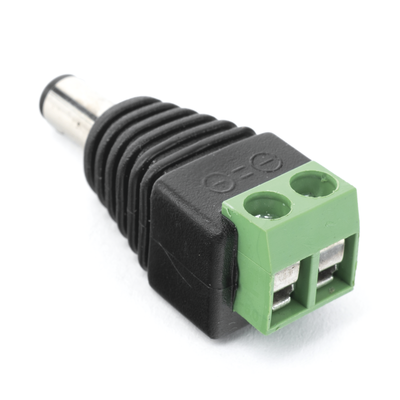 Adaptador Macho Tipo Jack de 3.5 mm Polarizado de 12 Vcc / Terminales Tipo Tornillo / Polarizado (+/-)