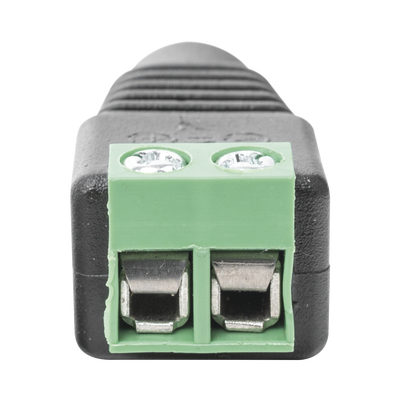 Adaptador Hembra Tipo Jack de 3.5 mm polarizado de 12 Vcc / Terminales Tipo Tornillo / Polarizado (+/-)