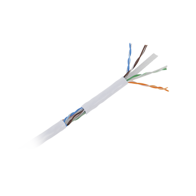Bobina de Cable UTP de 305 m (1000 ft) Cat6 aleación de Cobre y Aluminio (CCA), color blanco, Uso exclusivo interior