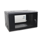Gabinete de Pared de 6U / Puerta de Cristal Templado / Rack de 19'' / Acero Reforzado / Color Negro